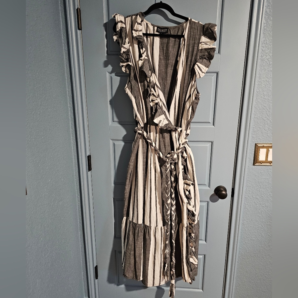 Eloquii Striped Cotton Dress Plus Size 28